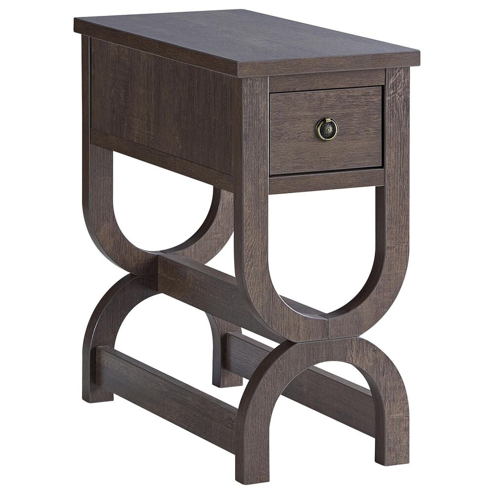 Furniture of America Roach Side Table in Walnut Oak, , large