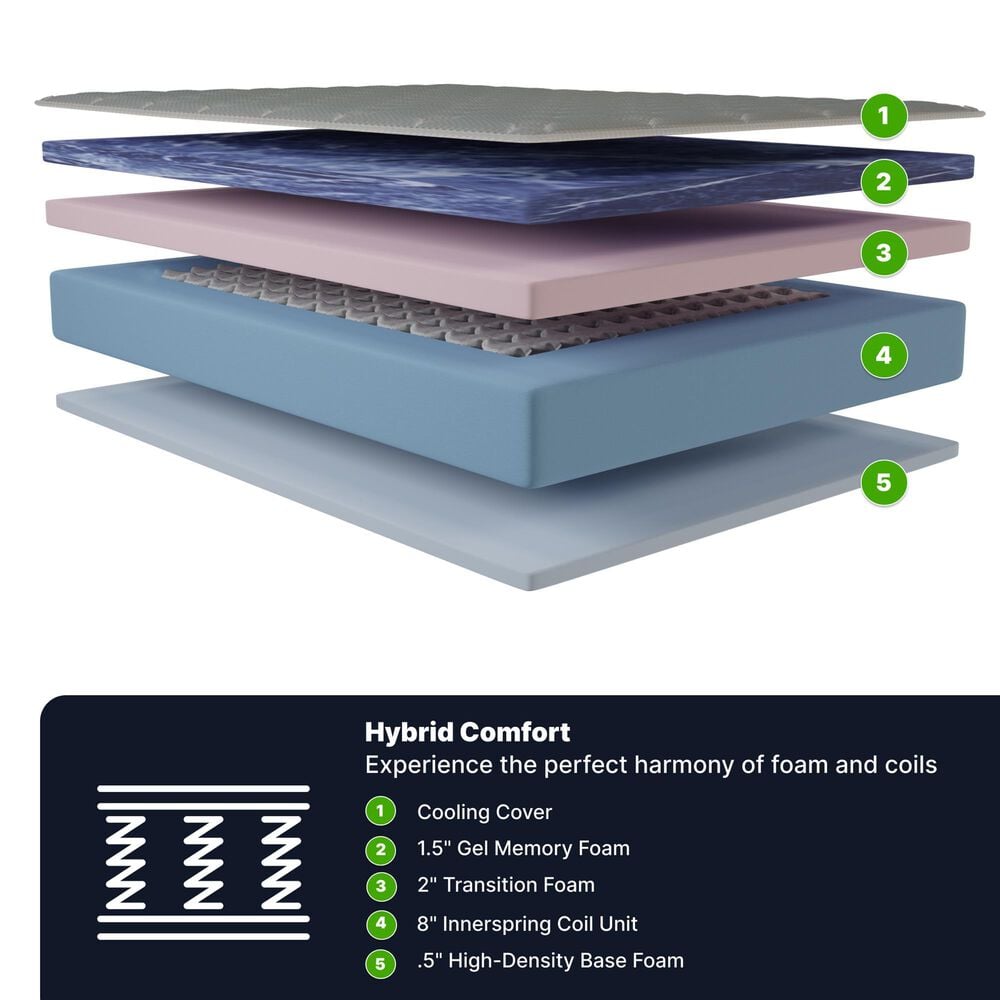 Hearth and Haven GhostBed Hybrid Medium Plush Queen Mattress, , large