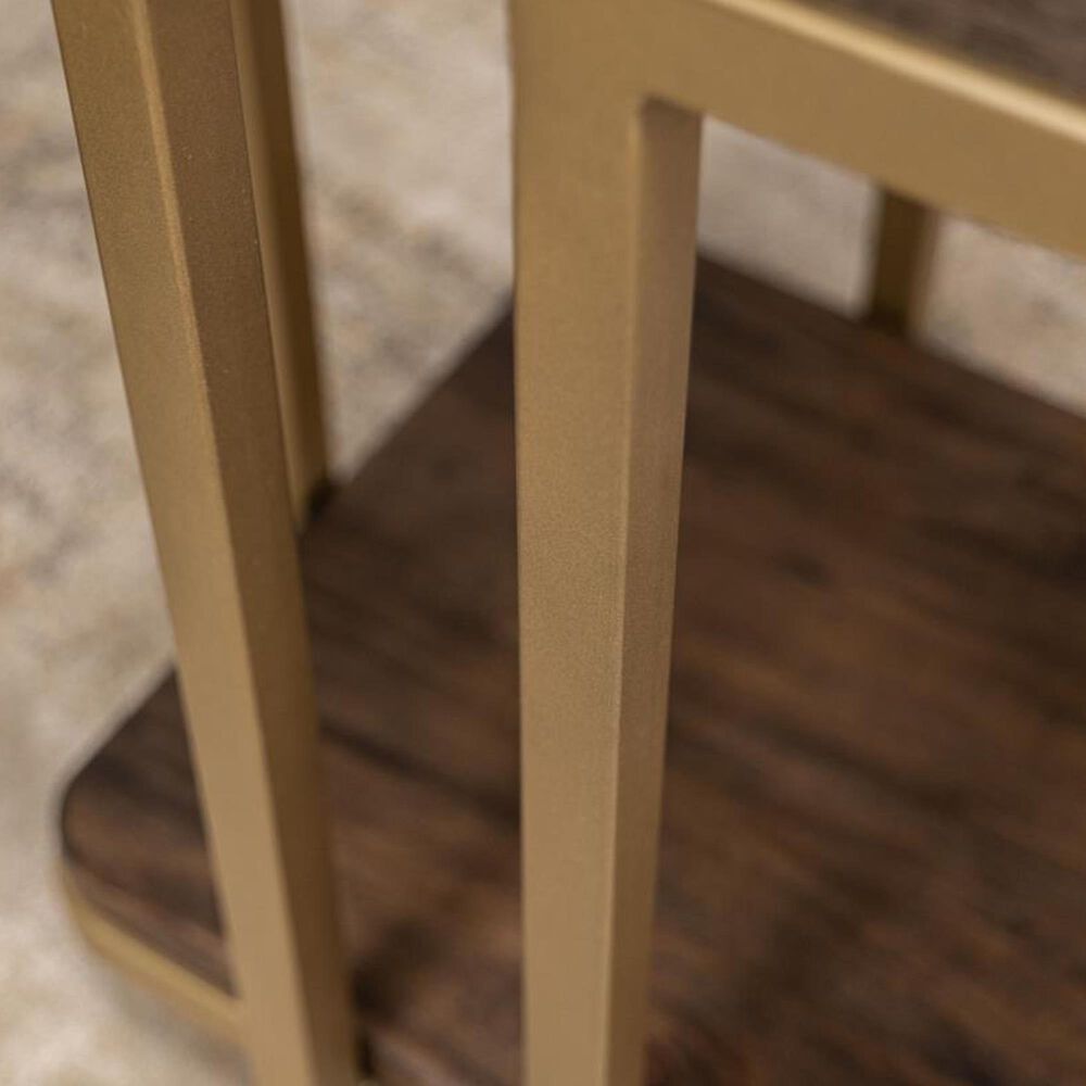 Fallridge Onix Chairside Table in Cocoa Brown and Gold, , large