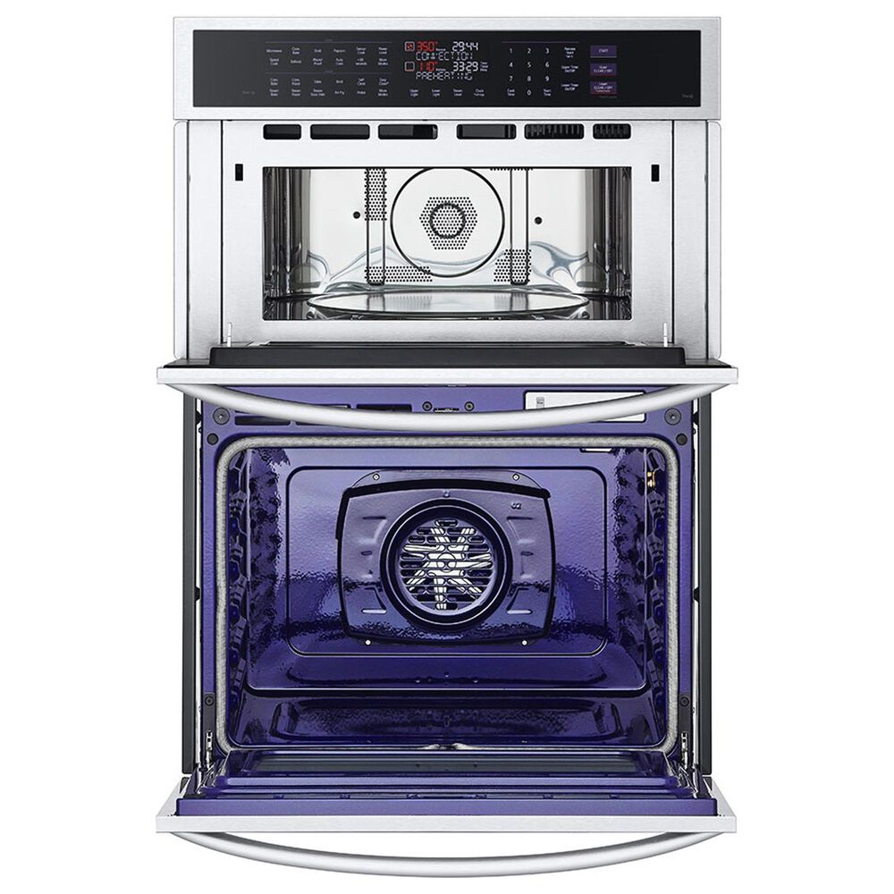 LG 2-Piece Kitchen Package with Stainless Steel 6.4 Cu Ft. Combination Wall Oven and Black 30" Smart Electric Cooktop, , large