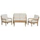 HOMLUX 4-Piece Outdoor Conversation Set in Beige, , large