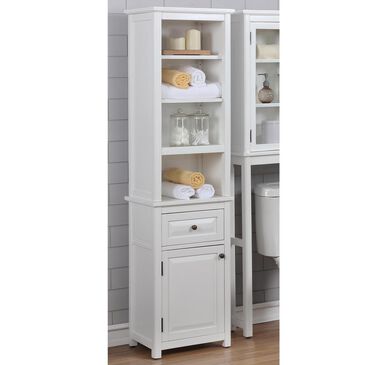 Timberlake Dorset 1-Drawer Bathroom Storage Tower in White, , large