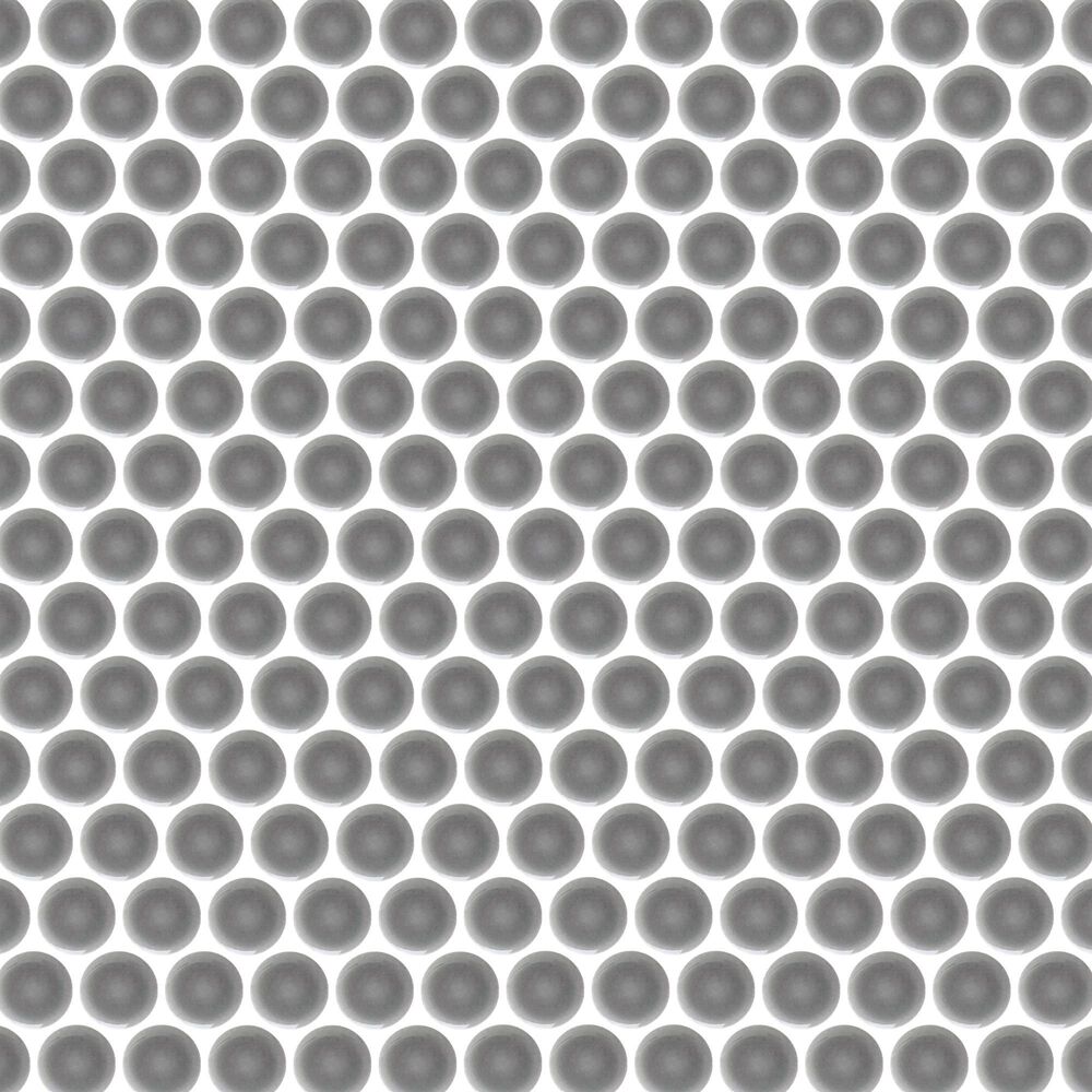 Emser Savvy Silver 1" x 1" Round on 11" x 12" Glazed Porcelain Mosaic Sheet, , large