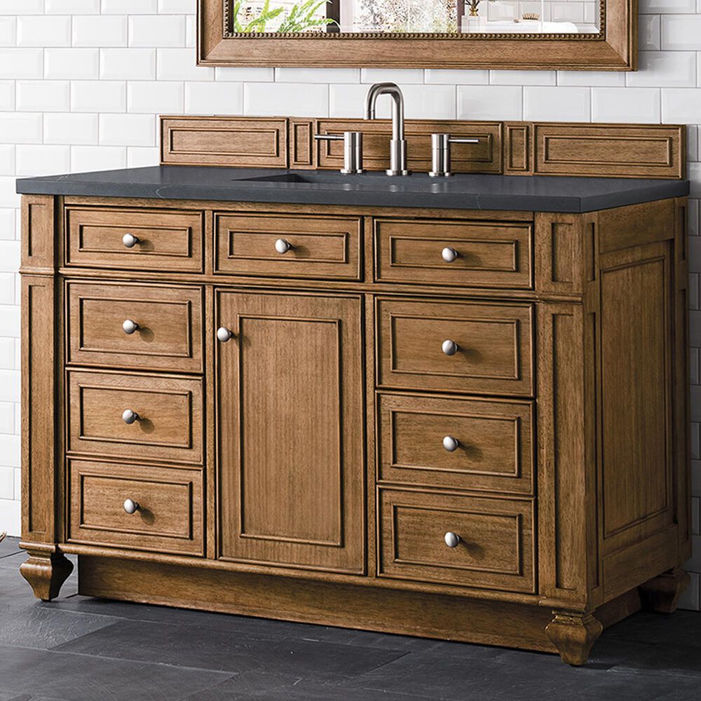 James Martin Bristol 48" Single Bathroom Vanity in Saddle Brown with 3