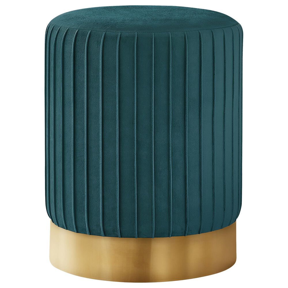 Monarch Specialties Ottoman with Gold Metal Base in Turquoise, , large