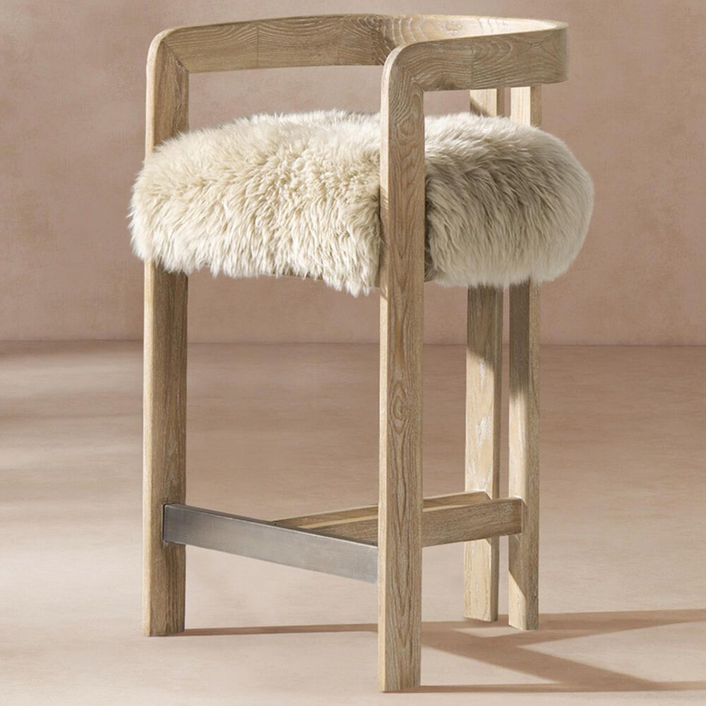 Jennifer Taylor Home Millwick 26.5" Counter Stool with Natural Blonde Cushion in Rustic Blonde, , large
