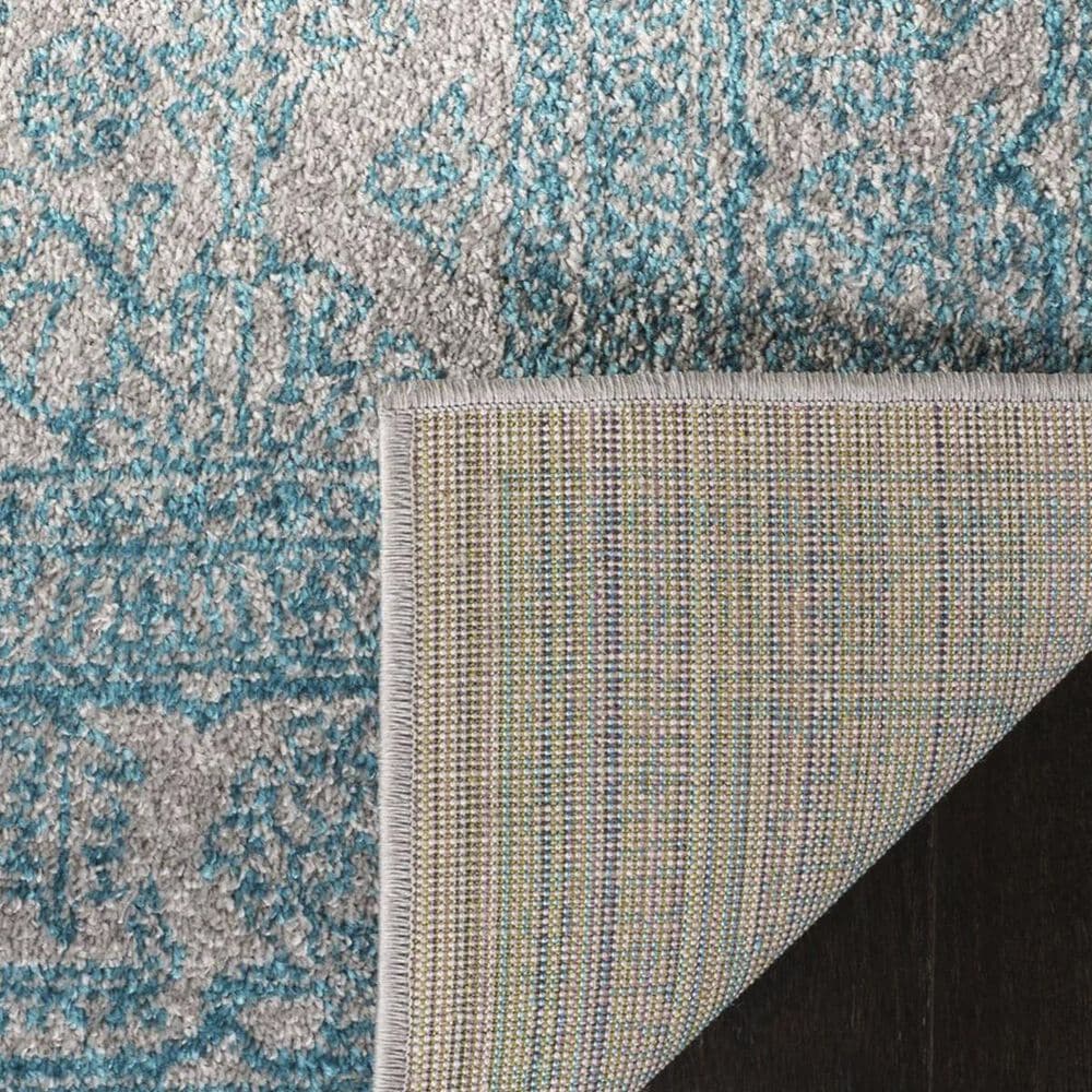 Safavieh Adirondack ADR108L 5&#39;1&quot; x 7&#39;6&quot; Light Grey and Teal Area Rug, , large