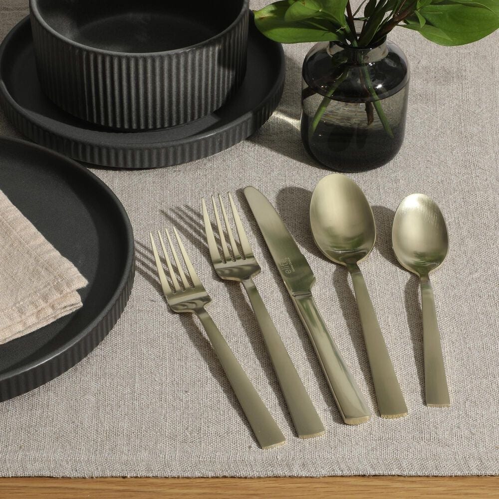 Gibson Overseas, Inc Earlston 20-Piece Flatware Set in Champagne Gold, , large