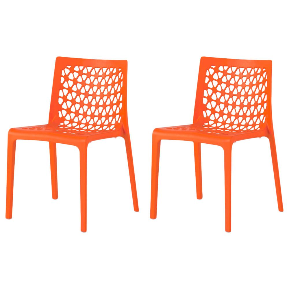 Lagoon Furniture Milan Stackable Dining Chairs in Orange (Set of 2), , large