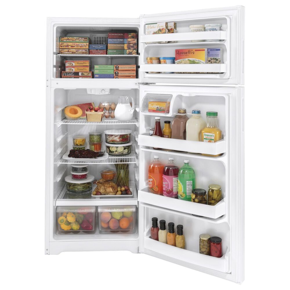 Hotpoint 17.5 Cu. Ft. Recessed Handle Top-Freezer Refrigerator in White, , large