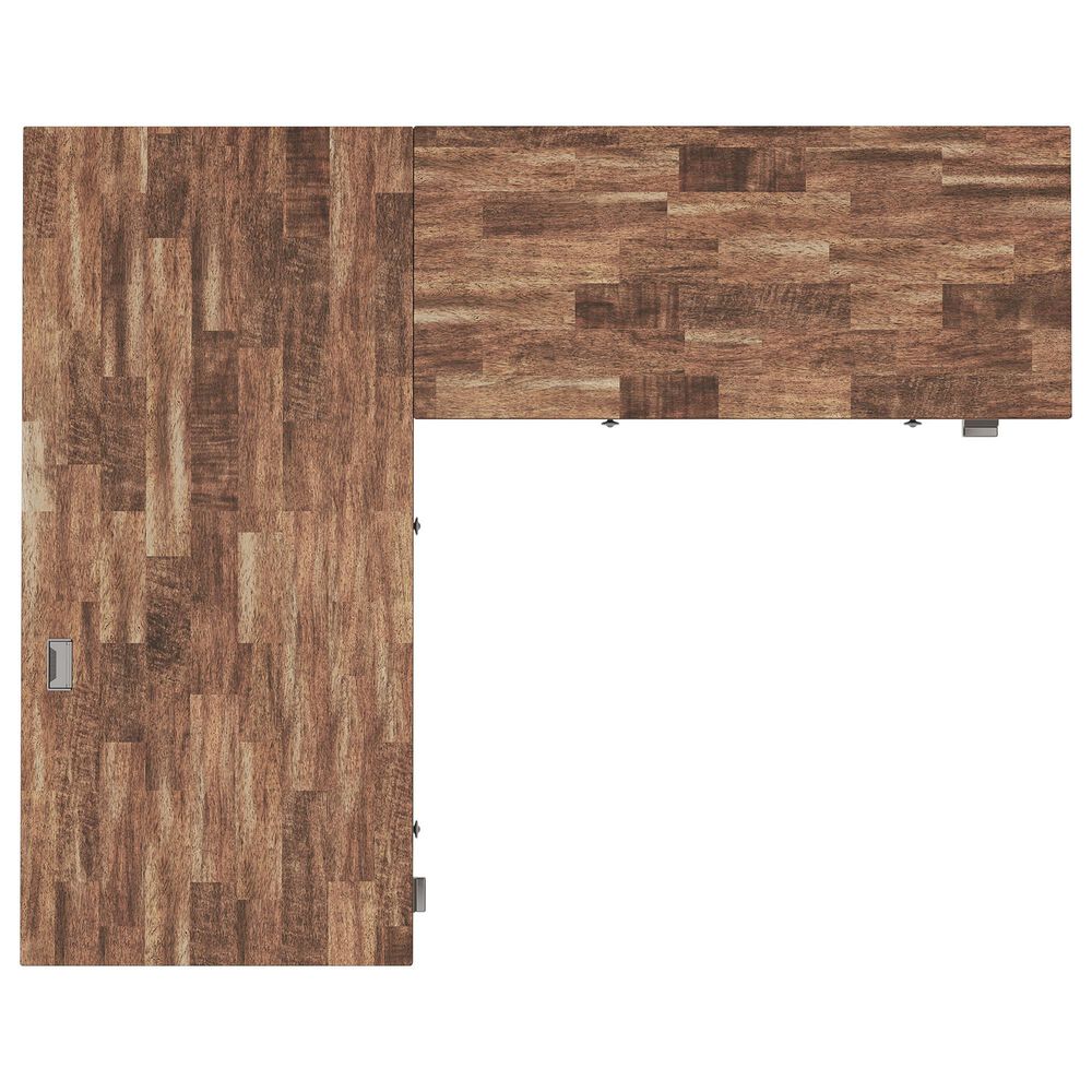 Ashley Wildenauer L-Shaped Desk in Rich Brown and Warm Satin Black, , large