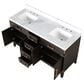 Lexora Home Laurel 60" Double Bathroom Vanity in Brown Oak with White Carrara Marble Top and Rectangular Sinks, , large