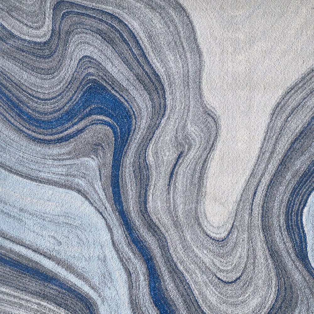 Kas Oriental Rugs Illusions Marble 3&#39;3&quot; x 4&#39;11&quot; Blue and Grey Area Rug, , large