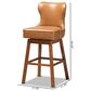 Baxton Studio Gradisca Swivel Bar Stool in Walnut Brown (Set of 2), , large