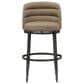 Armen Living Eunice Swivel Bar Height Stool with Mushroom Brown Upholstery in Antique Pewter, , large