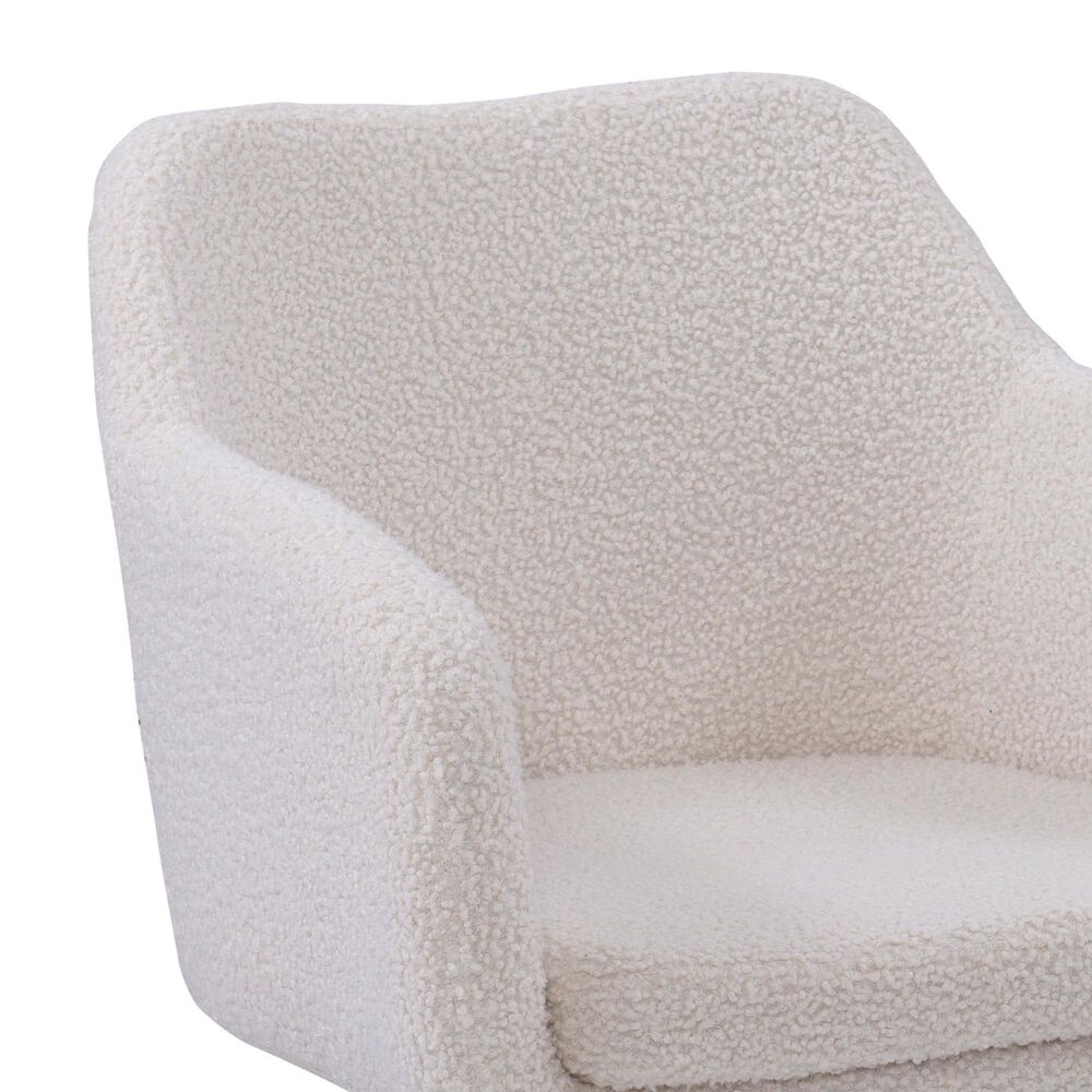 Linon Home Decor Rylen Office Chair with White Cushion in Silver, , large
