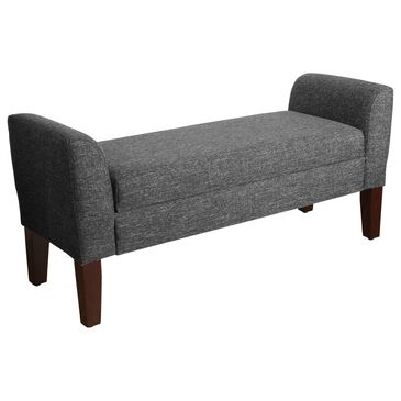 Kinfine Tara Storage Bench with Dark Gray Cushion in Dark Walnut, , large