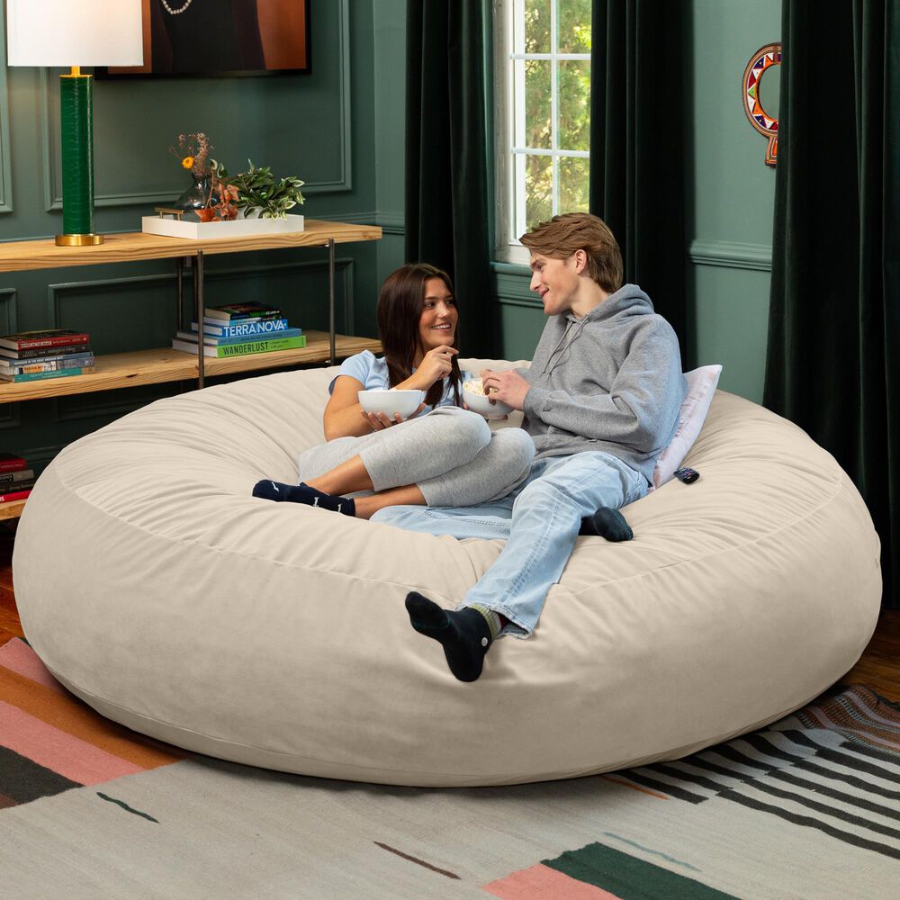 Jaxx Cocoon 6&#39; Oversized Bean Bag Chair in Ivory, , large