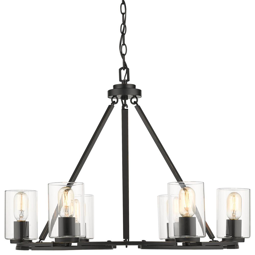 Golden Lighting Monroe 6-Light Chandelier in Matte Black and Gold, , large