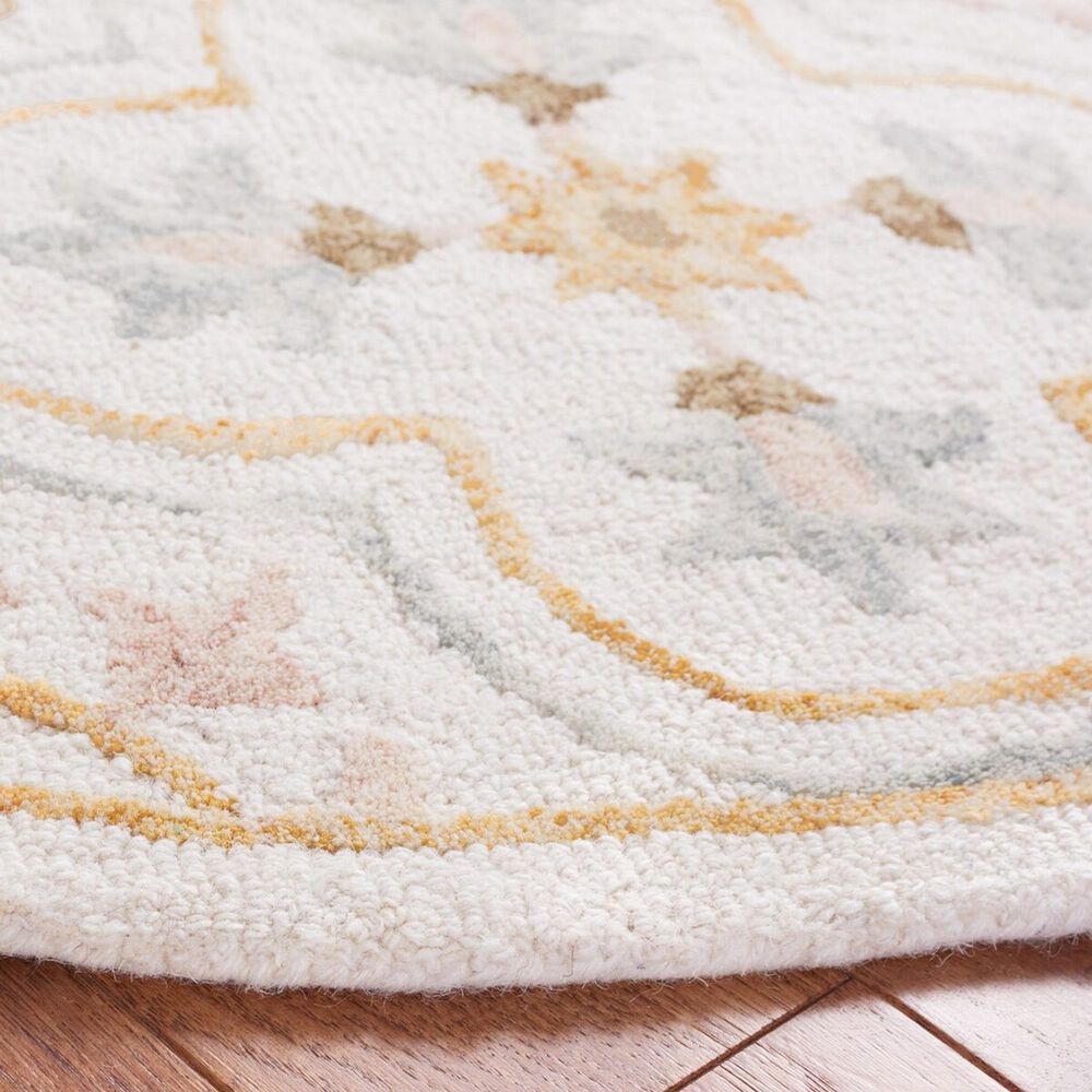 Safavieh Micro-Loop MLP381A 5&#39; Round Ivory and Gray Area Rug, , large