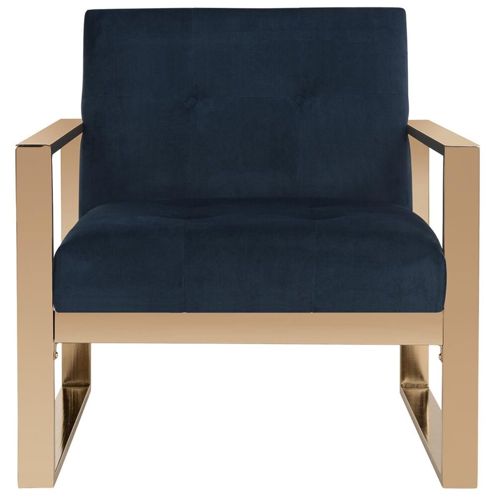 Safavieh Vasco Accent Chair in Navy Velvet, , large