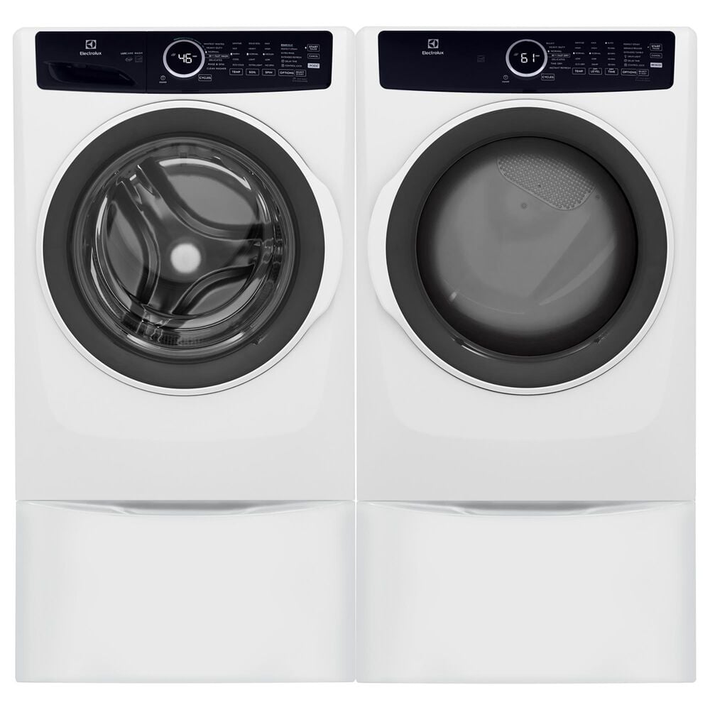 Electrolux 4.5 Cu. Ft. Front Load Washer and Electric Dryer Laundry Pair with Pedestals in White, , large