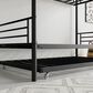 Hearth and Haven Twin Metal Bunk Bed with Trundle Ladder and Full-Length Guardrail in Black, , large