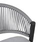 Hearth and Haven 26" Outdoor Counter Stool with Matte Black Frame in Light Gray (Set of 2), , large
