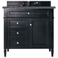 James Martin Vanities Brittany 36" Single Bathroom Vanity in Black Onyx with 3 cm Parisien Bleu Quartz Top and Rectangular Sink, , large