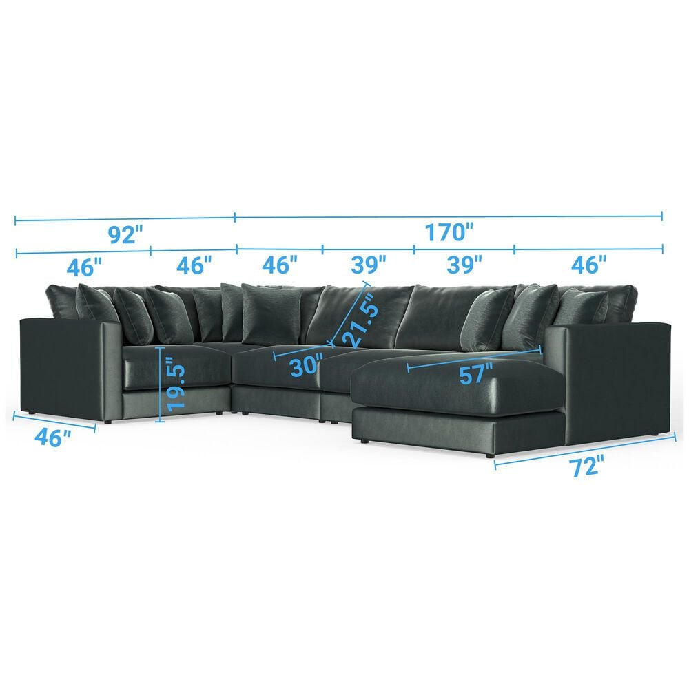 Jackson Furniture Remington 5-Piece Stationary Sectional in Pine, , large