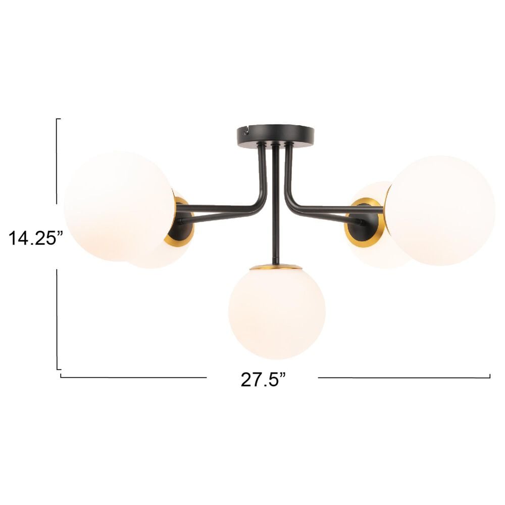 Creative Coop Austin 5-Light Sputnik Flush Mount in Black and Gold, , large