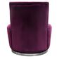 Lily and Lee Furniture Blake Swivel Armless Accent Chair in Violet Velvet, , large