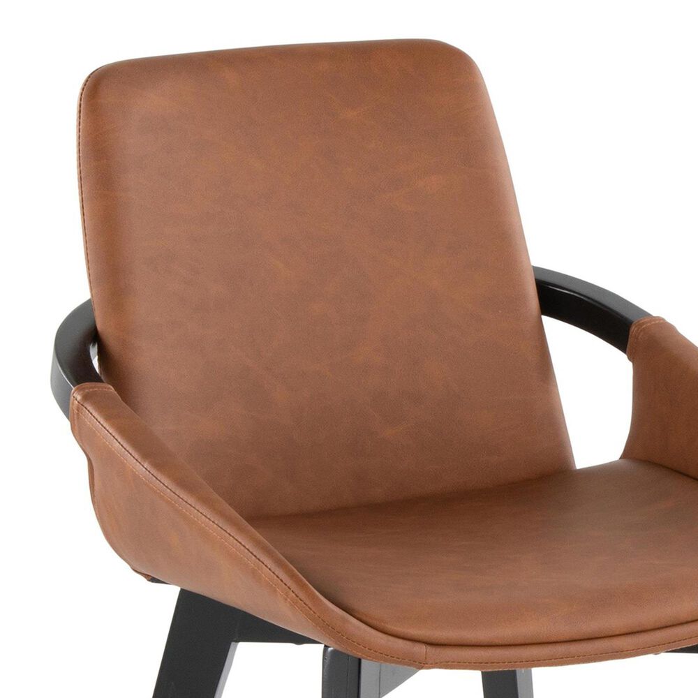 LumiSource Cosmo Accent Chair with Faux Leather Cushion in Camel, , large