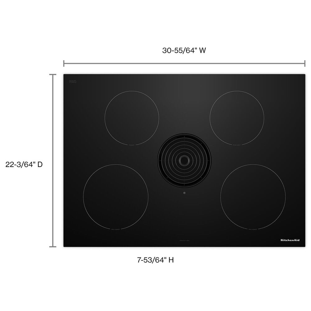 KitchenAid 30&quot; Induction Cooktop with 4 Cooking Zones in Black, , large