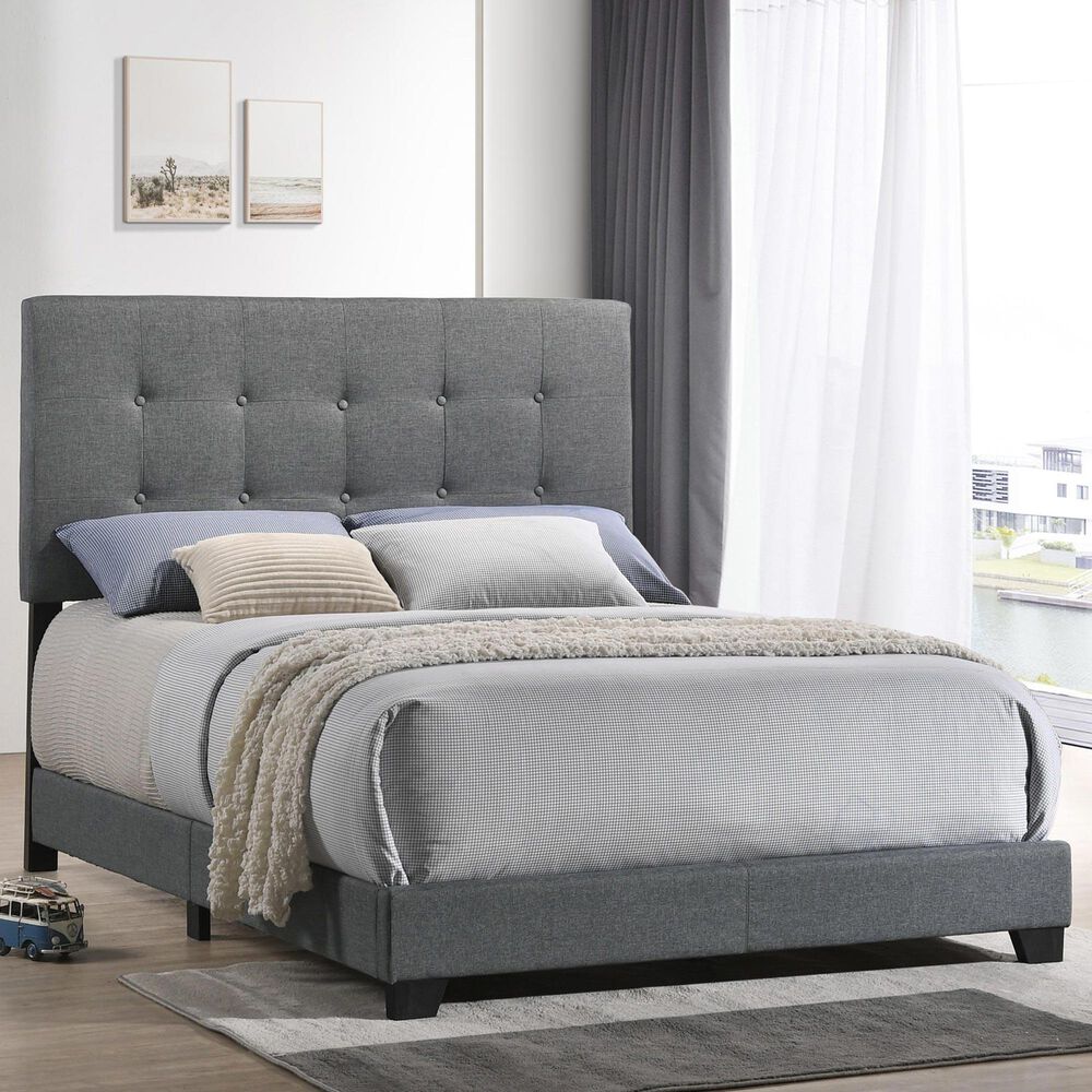 Hawthorne Furniture Addyson Upholstered Full Bed in Gunmetal, , large