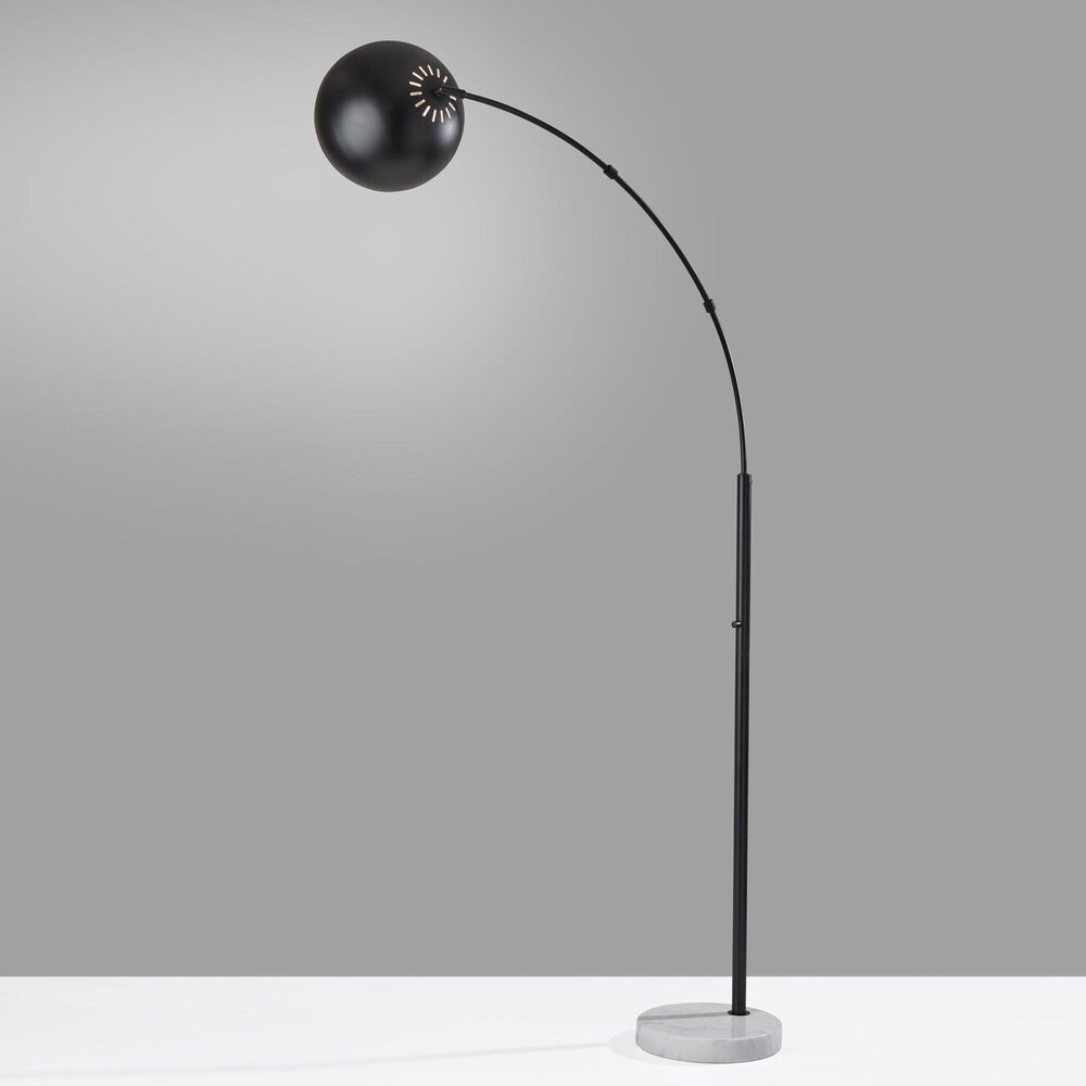 37B Astoria Arc Lamp in Black and White Marble, , large