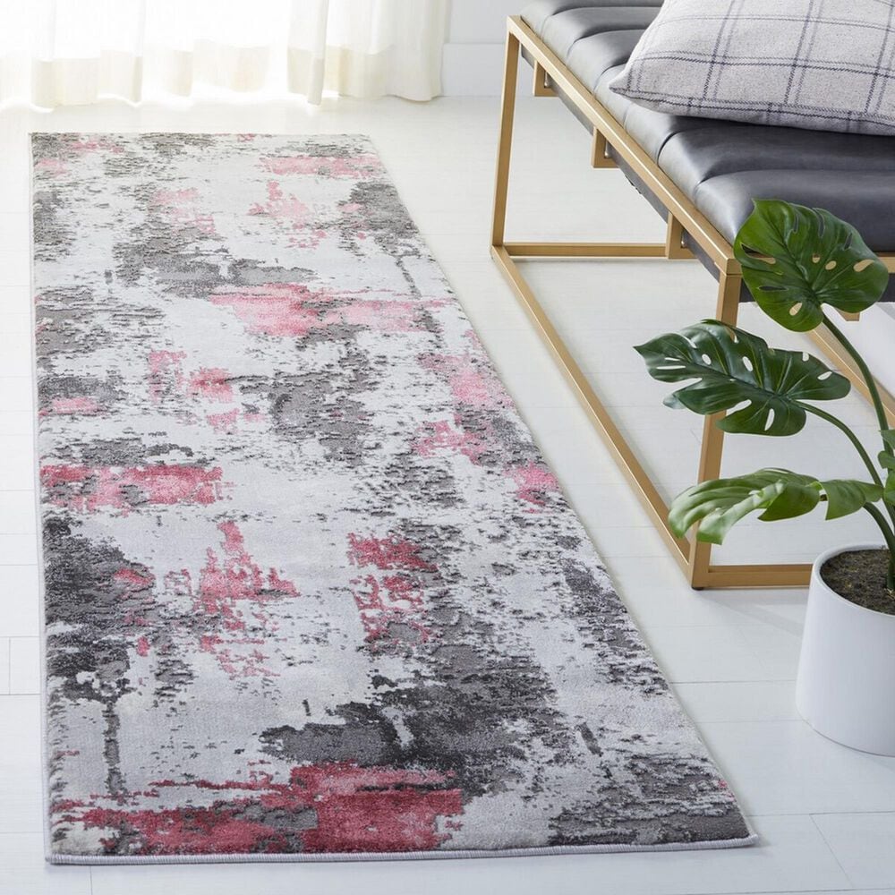 Safavieh Craft 2&#39;3&quot; x 10&#39; Grey and Pink Runner, , large