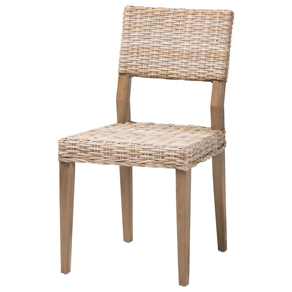 Baxton Studio Barossa Side Chair in Kubu Grey and Rustic Taupe, , large