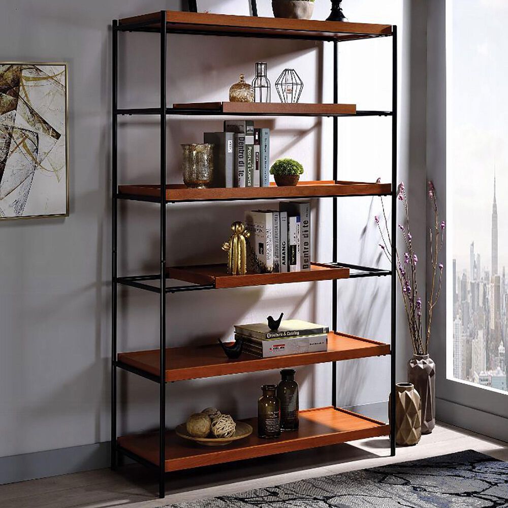 Gunnison Co. Oaken Bookshelf in Honey Oak/Black, , large