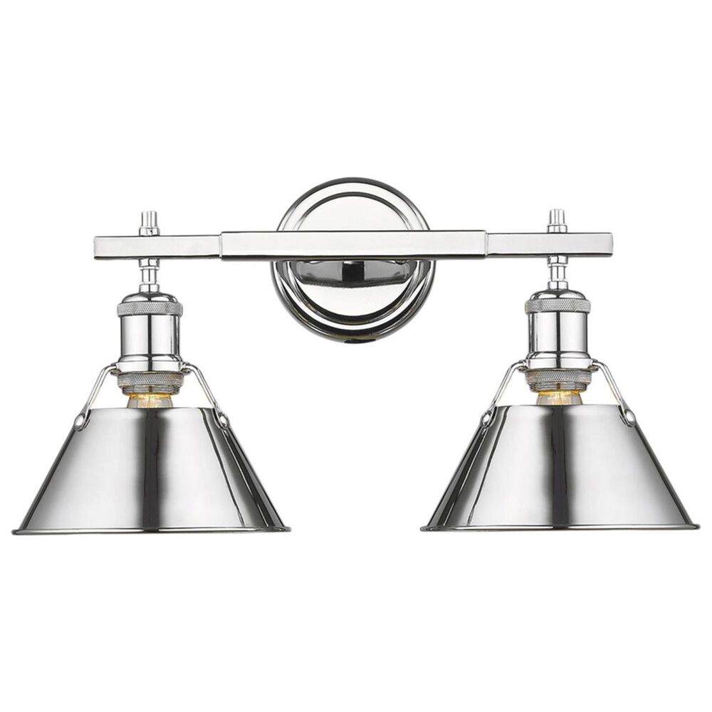 Golden Lighting Orwell CH 2-Light Bath Vanity in Chrome with Chrome Shade, , large