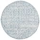 Safavieh Micro-Loop MLP526N 7" Round Navy and Ivory Area Rug, , large