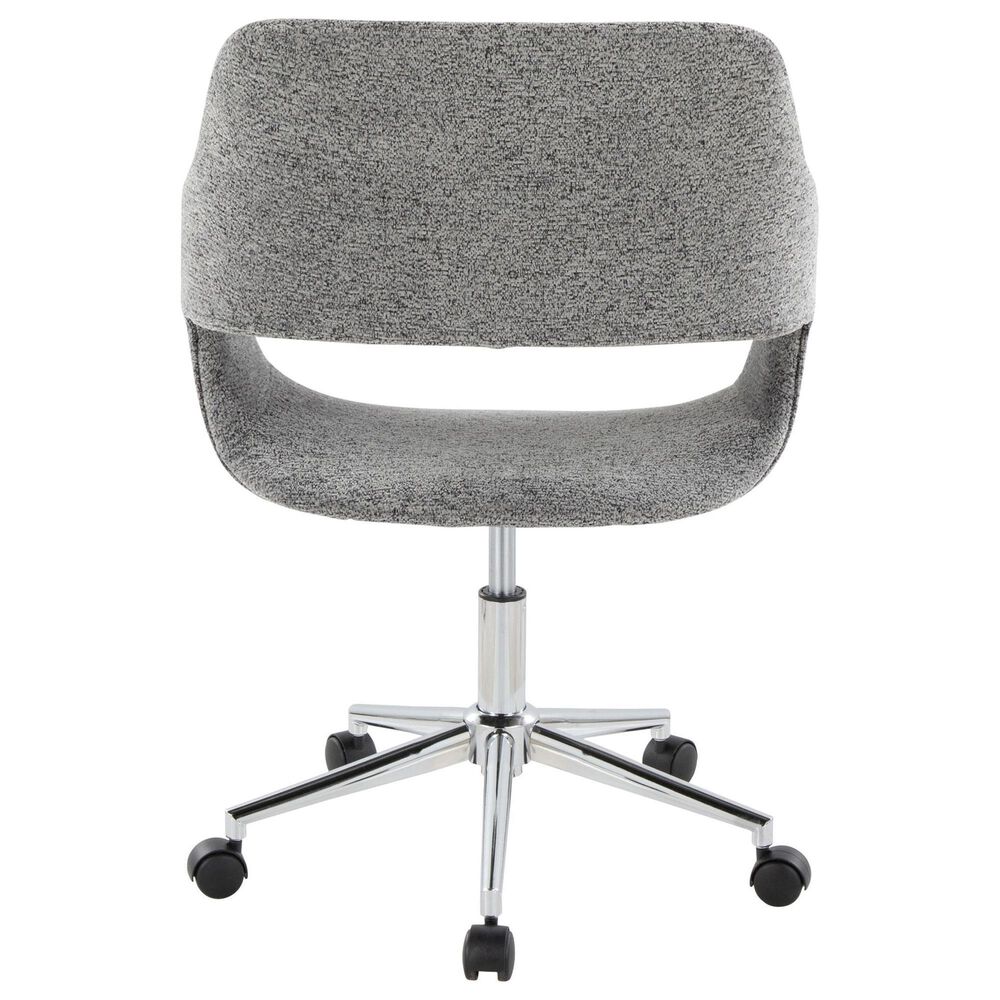 LumiSource Margarite Swivel Task Chair with Grey Fabric Cushion in Chrome, , large