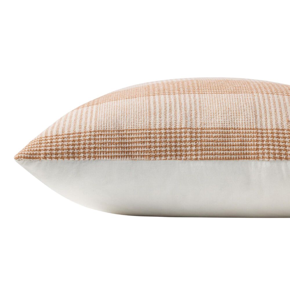 Loloi Auggie 22" Square Throw Pillow in Orange and White, , large
