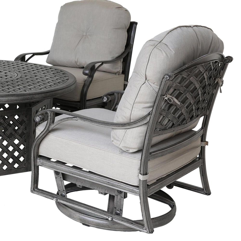 Gathercraft Macan 5-Piece Fire Pit Set in Silver and Gray, , large