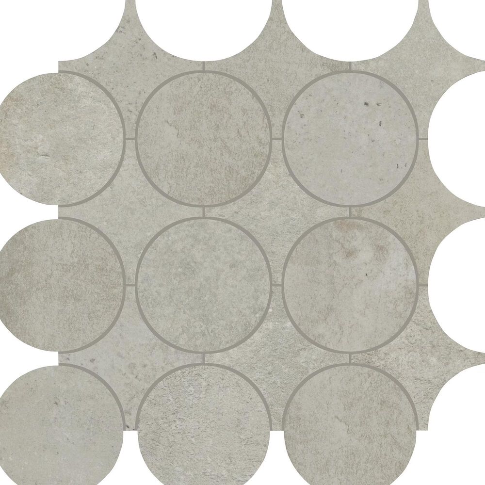 Dal-Tile Rekindle Light Grey 13.5" x 13.5" Canvas Dot Porcelain Mosaic Sheet, , large