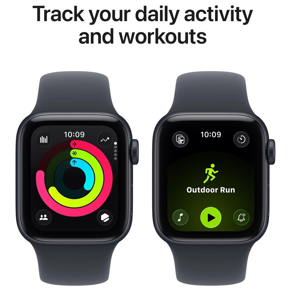 Apple Watch SE 3 (GPS) 40mm Aluminum Case with Sport Band - S/M in Midnight and 2-Year AppleCare+, , large