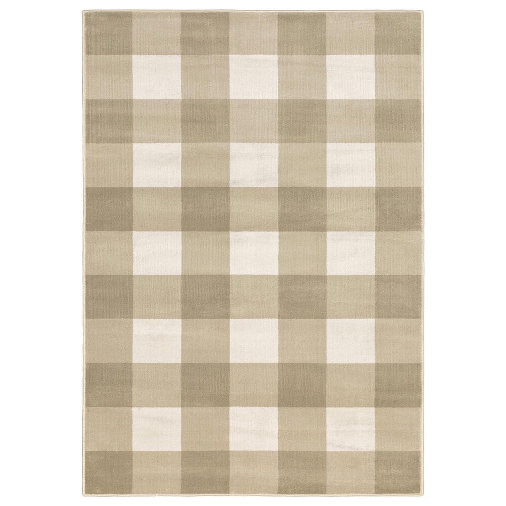 Oriental Weavers Georgia Geometric 678A0 5"3" x 7"3" Beige and Ivory Area Rug, , large