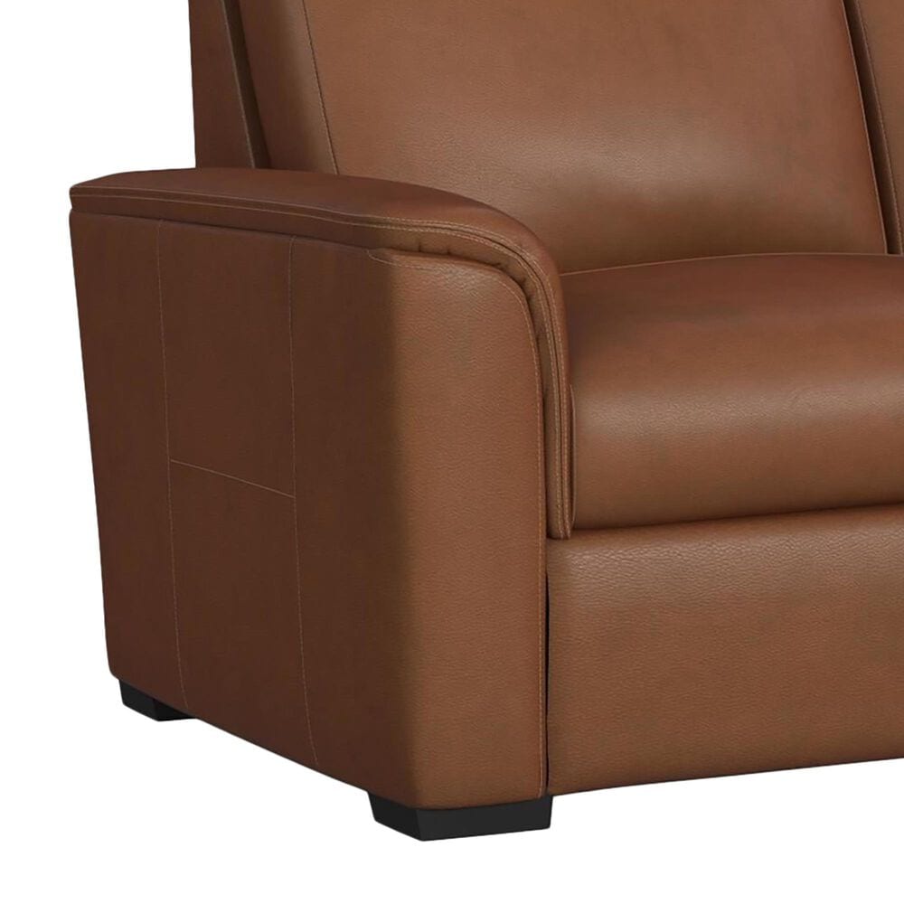 Flexsteel Henry Stationary Leather Sofa and Loveseat Set in Caramel, , large