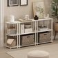 HOMLUX Turn-N-Tube 3-Tier Compact Open Storage Bookshelf in White (Set of 2), , large