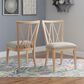 Linon Home Decor Bailey Side Chair with Beige Fabric Cushion Seat in Natural, , large